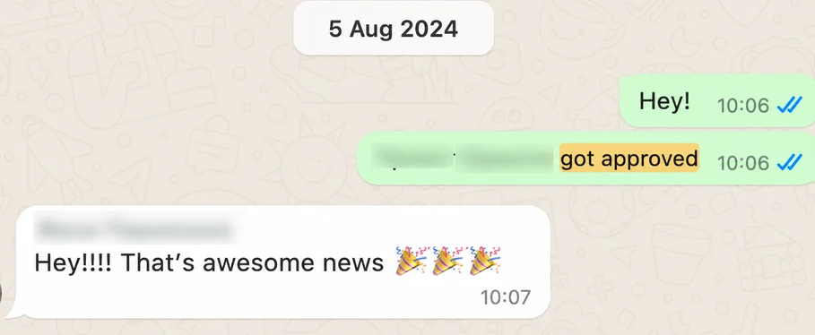 Screenshot of a client conversation with EspañaGo