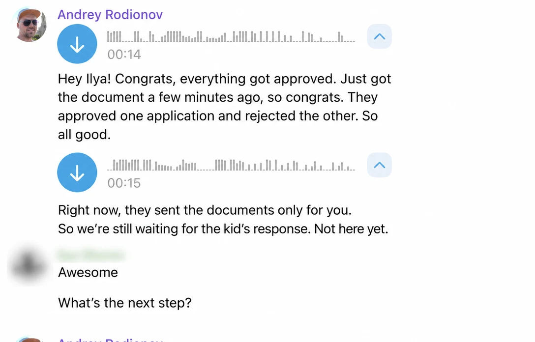 Screenshot of a client conversation with EspañaGo